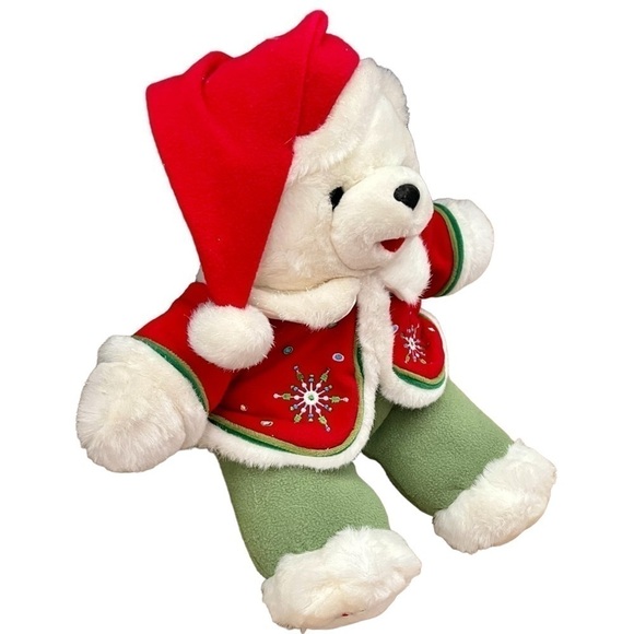 DanDee Christmas Teddy Bear Snowflake Friends Plush Sweater Hat 2005 15” - Picture 3 of 15